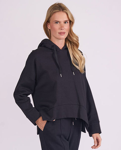 The Lounge Edit Womens Black Jersey Relaxed Hoodie