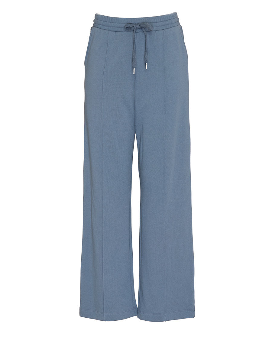 Womens Smoky Blue Jersey Wide Leg Joggers