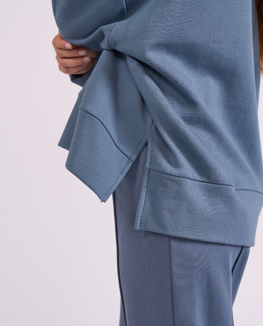 Womens Smoky Blue Lounge Hoodie and Joggers Set