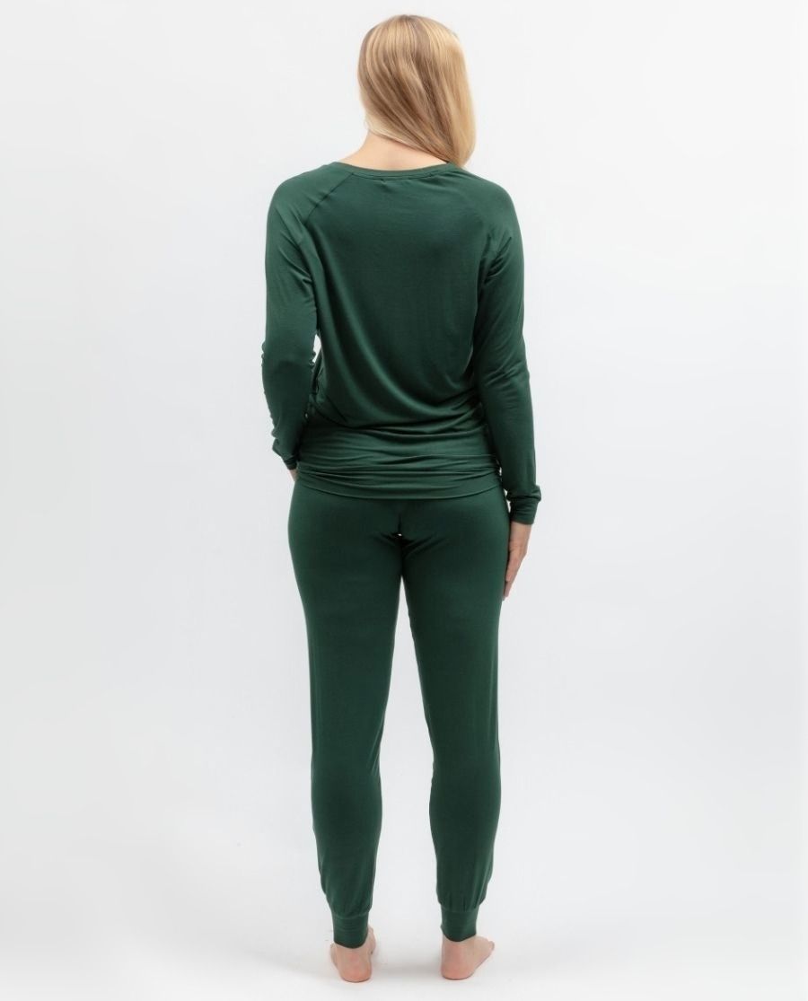 Womens Green Slouch Jersey Pyjama Set