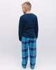Kinder-Unisex-Jersey-T-Shirt und blau kariertes Pyjama-Set