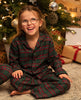 Whistler Kids Unisex-Pyjama-Set in Dunkelgrün mit Karomuster