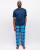 Bas de pyjama à carreaux bleu brossé