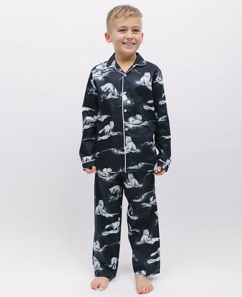 Atlas Kids Unisex Arctic Fox Print Pyjama Set