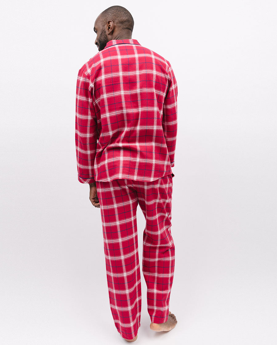 Cyberjammies Noel Super Cosy Red Check Pyjama Top