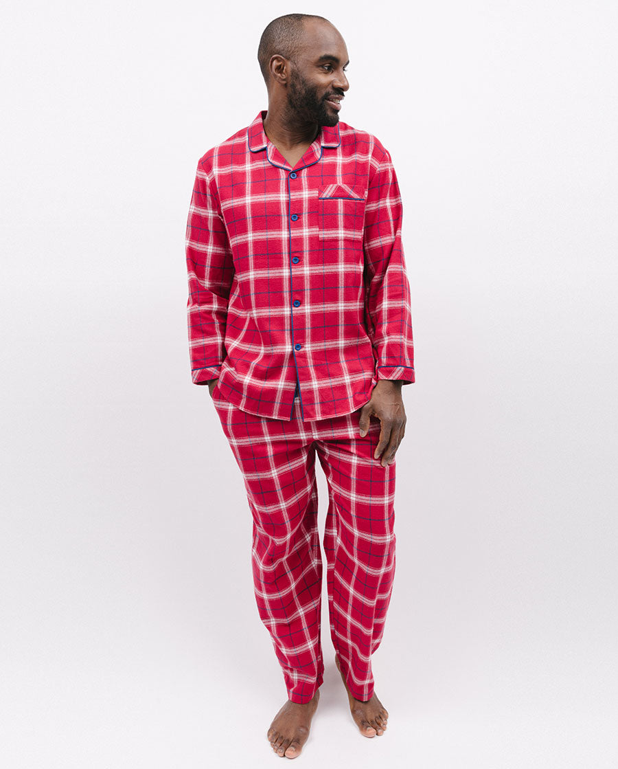 Noél Mens Super Cosy Check Pyjama Top