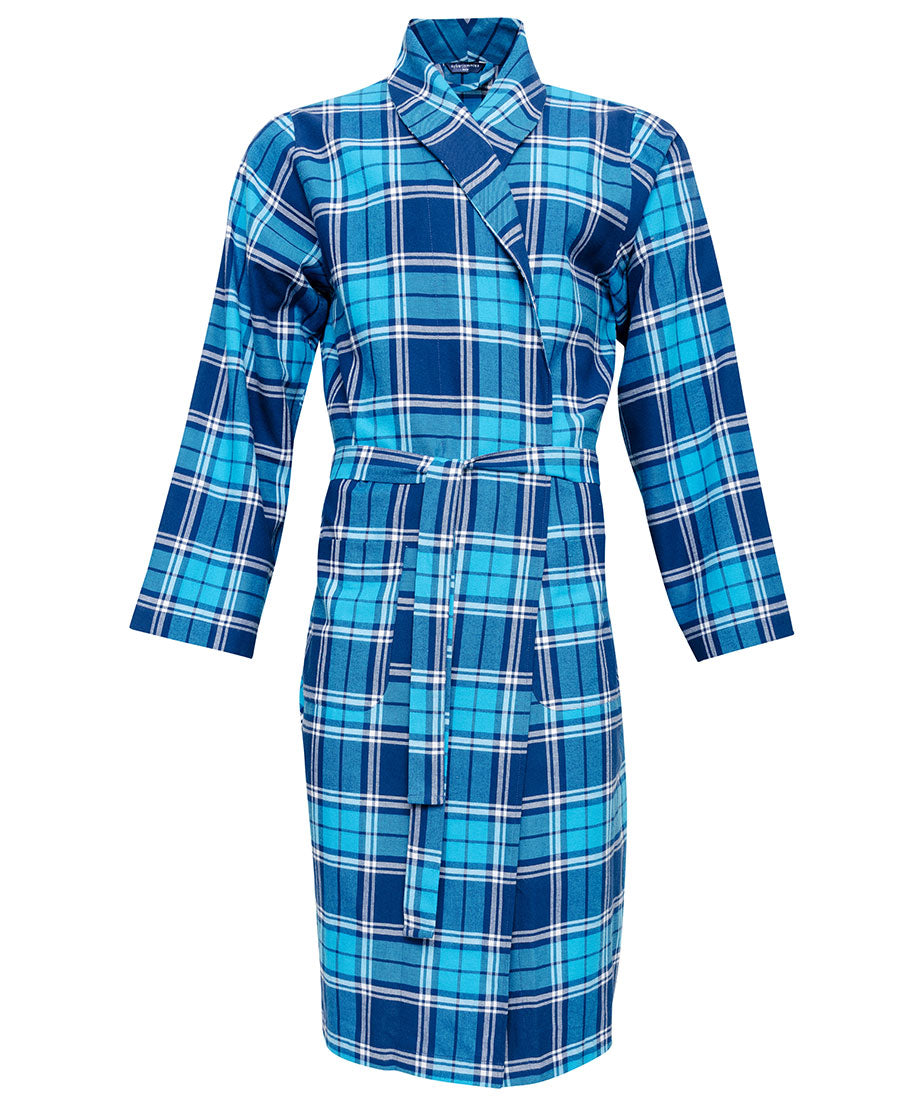 checked dressing gown ladies Ladies Dressing Gown Womens Luxury Tartan Check Robe Hooded Sherpa Housecoat