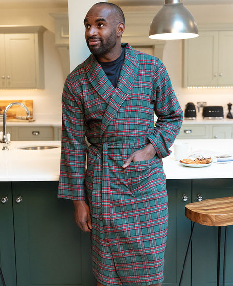 Whistler Robe de chambre longue à carreaux super confortable pour homme
