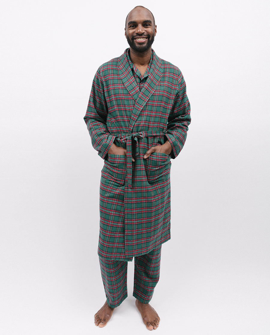 Whistler Mens Super Cosy Check Long Dressing Gown