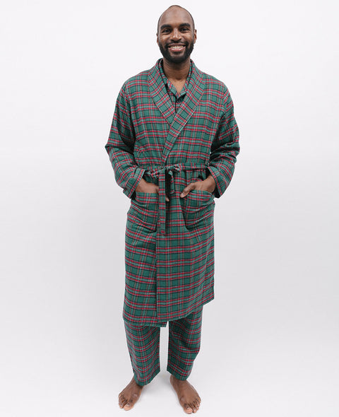 Whistler Mens Super Cosy Check Long Dressing Gown
