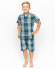 Cove Boys Green Check Shorty Set