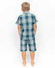 Cove Boys Green Check Shorty Set