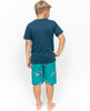 Cove Boys Green Jersey T-shirt and Turtle Print shorty set