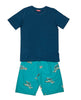 Cove Boys Green Jersey T-shirt and Turtle Print shorty set