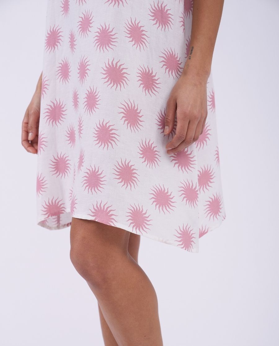 The Linen Edit Womens Sun Print Strappy Short Nightdress