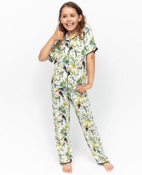 Gabrielle Girls Toucan Printed Jersey Pyjama Set