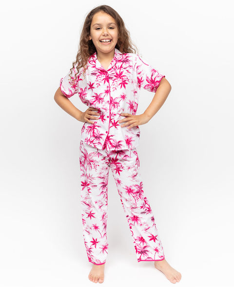 Hailey Girls Palm Print Pyjama Set