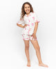 Shelly Girls Cream Shell Printed Jersey Shorty Set