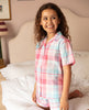 Shelly Girls Pink Check Shorty Set