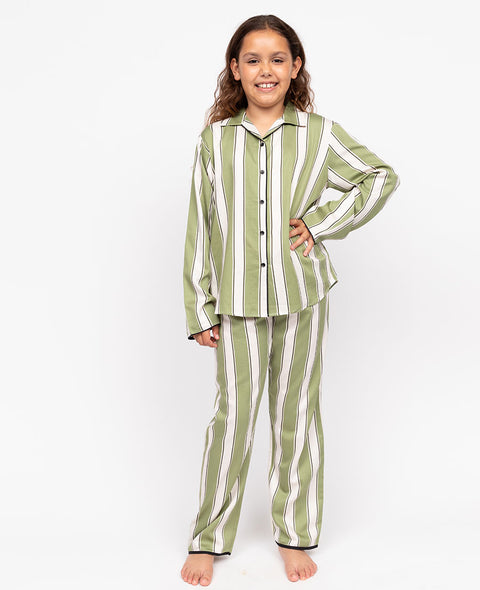 Nancy Girls Printed Stripe Pyjama Set