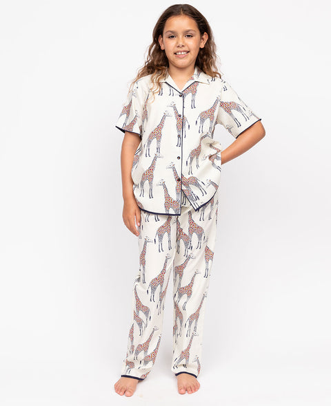 Georgina Girls Giraffe Print Pyjama Set