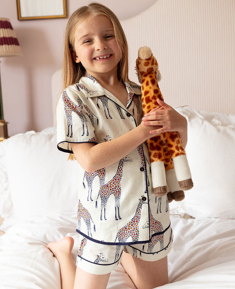 Georgina Girls Giraffe Print Shorty Set