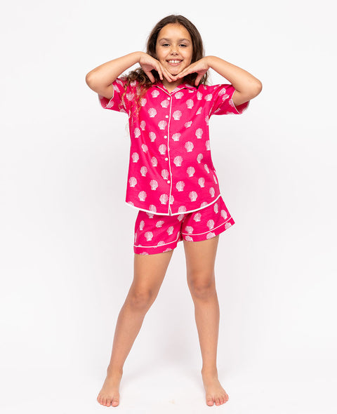 Sofia Girls Shell Print Shorty Set