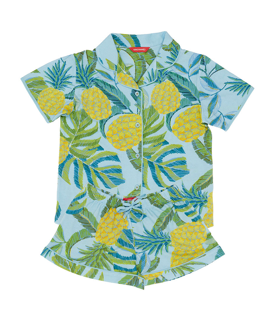 Paige Girls Pineapple Printed Jersey Shorty Set