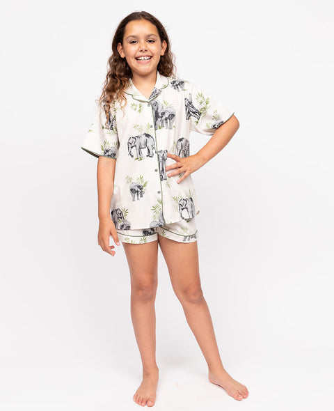 Eloise Girls Elephant Print Shorty Set