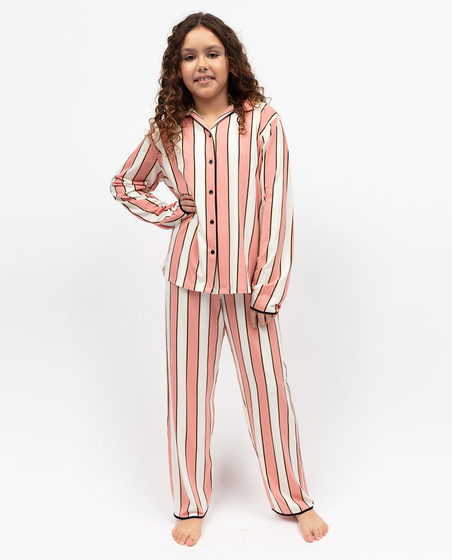 Bonnie Girls – Pyjama-Set aus Jersey mit Streifenmuster