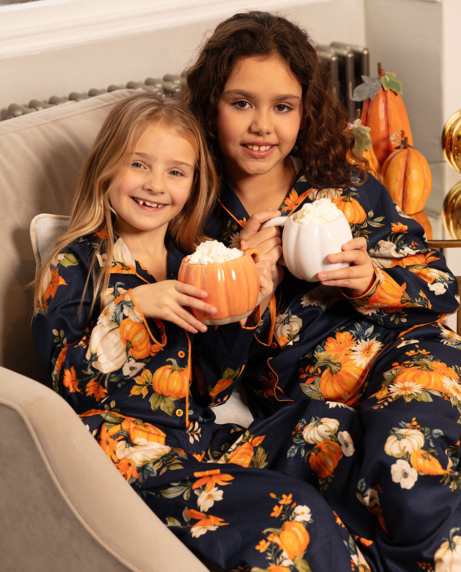 Auburn Mädchen Pyjama-Set mit Kürbis-Print
