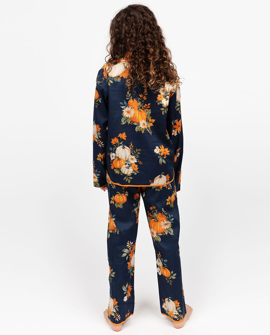 Auburn Girls Pumpkin Print Pyjama Set