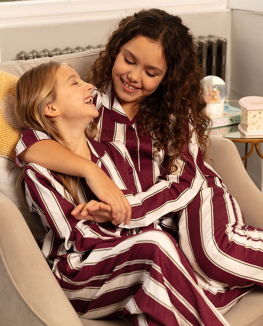 Yasmin Girls Printed Stripe Pyjama Set