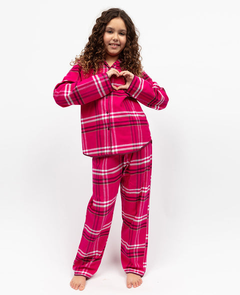 Isabella Girls Brushed Check Pyjama Set