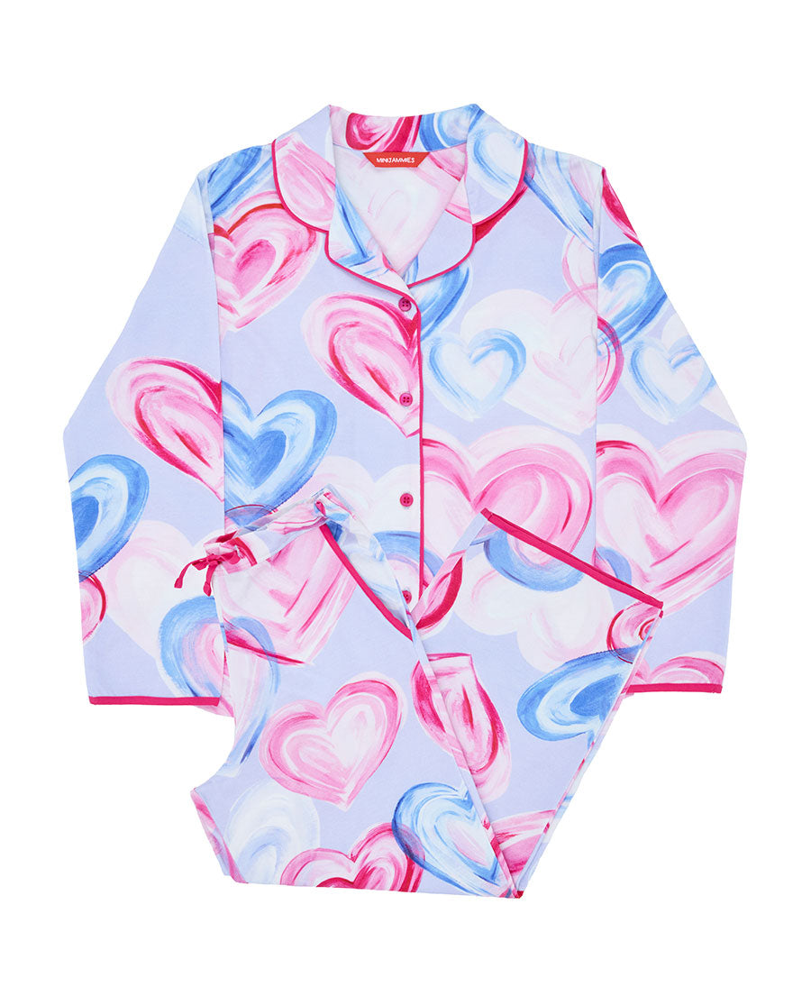 Chloe Girls Heart Printed Jersey Pyjama Set