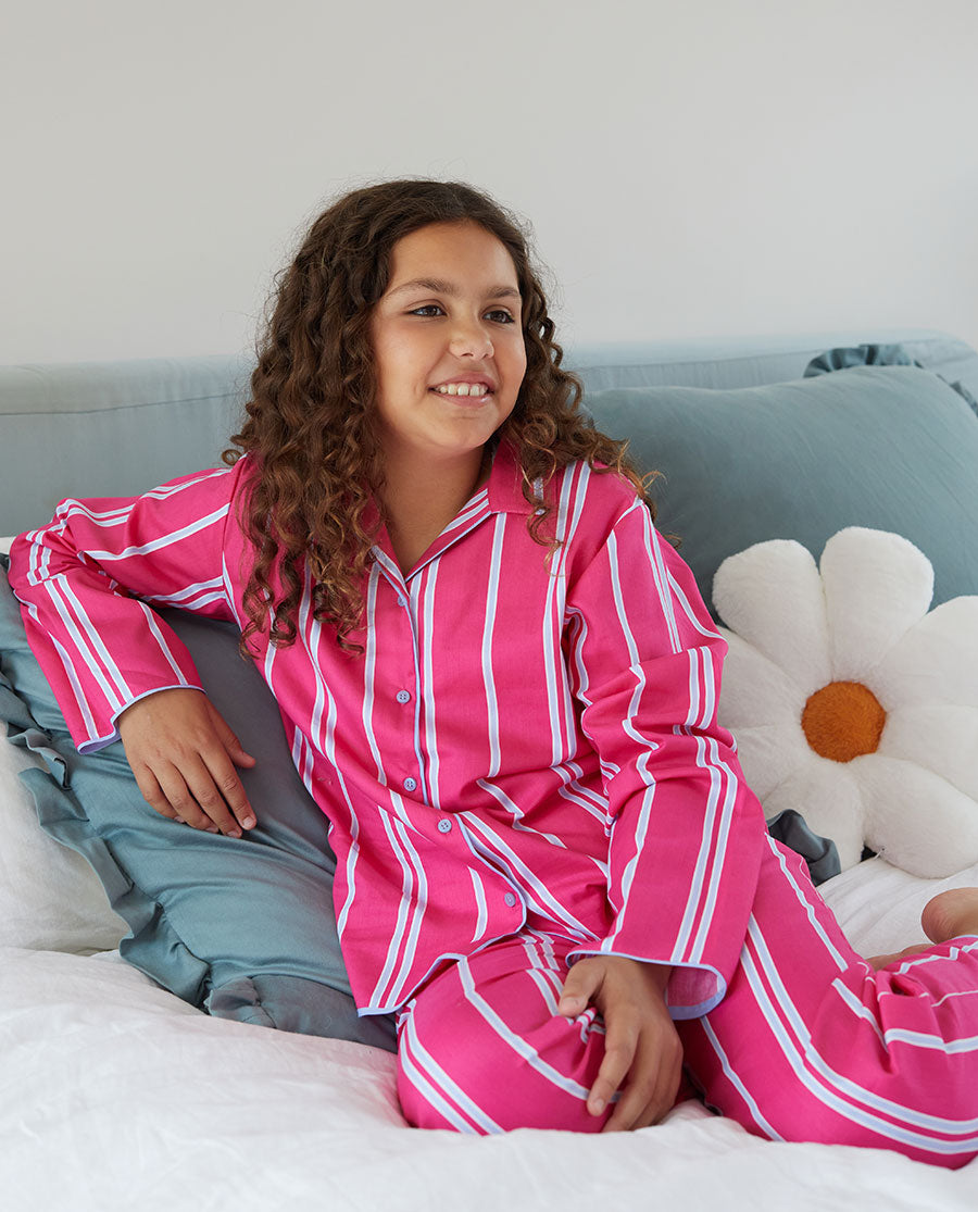 Chloe Girls Printed Stripe Pyjama Set
