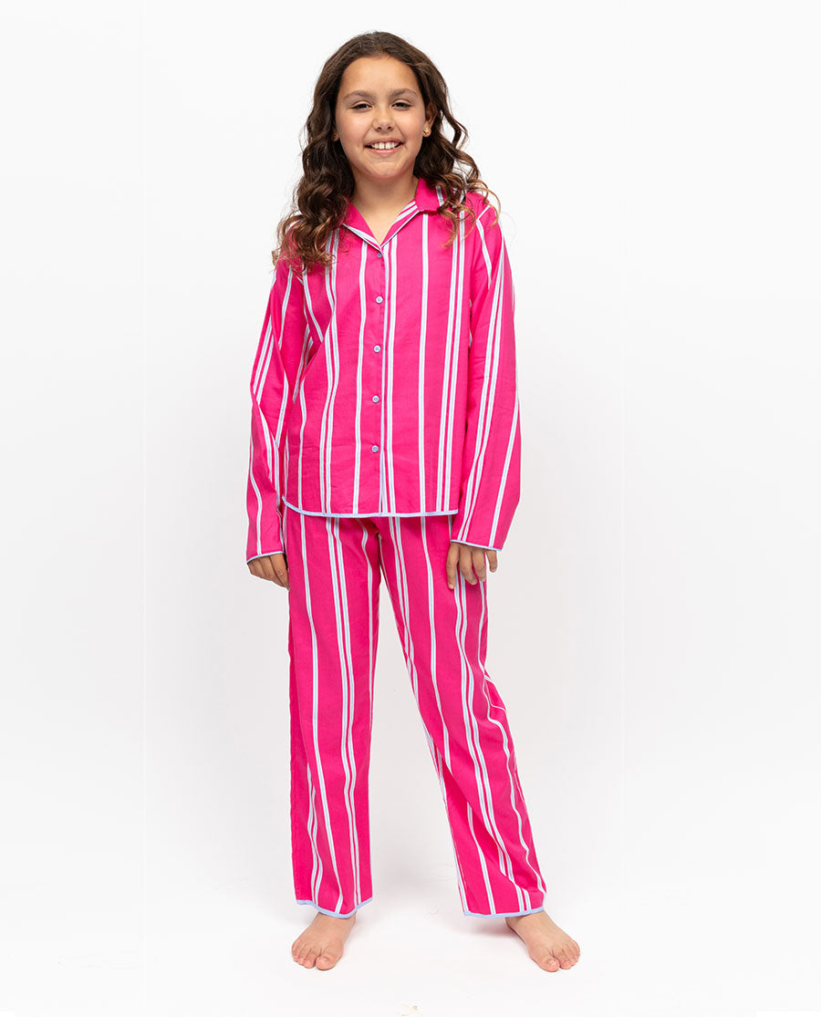 Chloe Girls Printed Stripe Pyjama Set