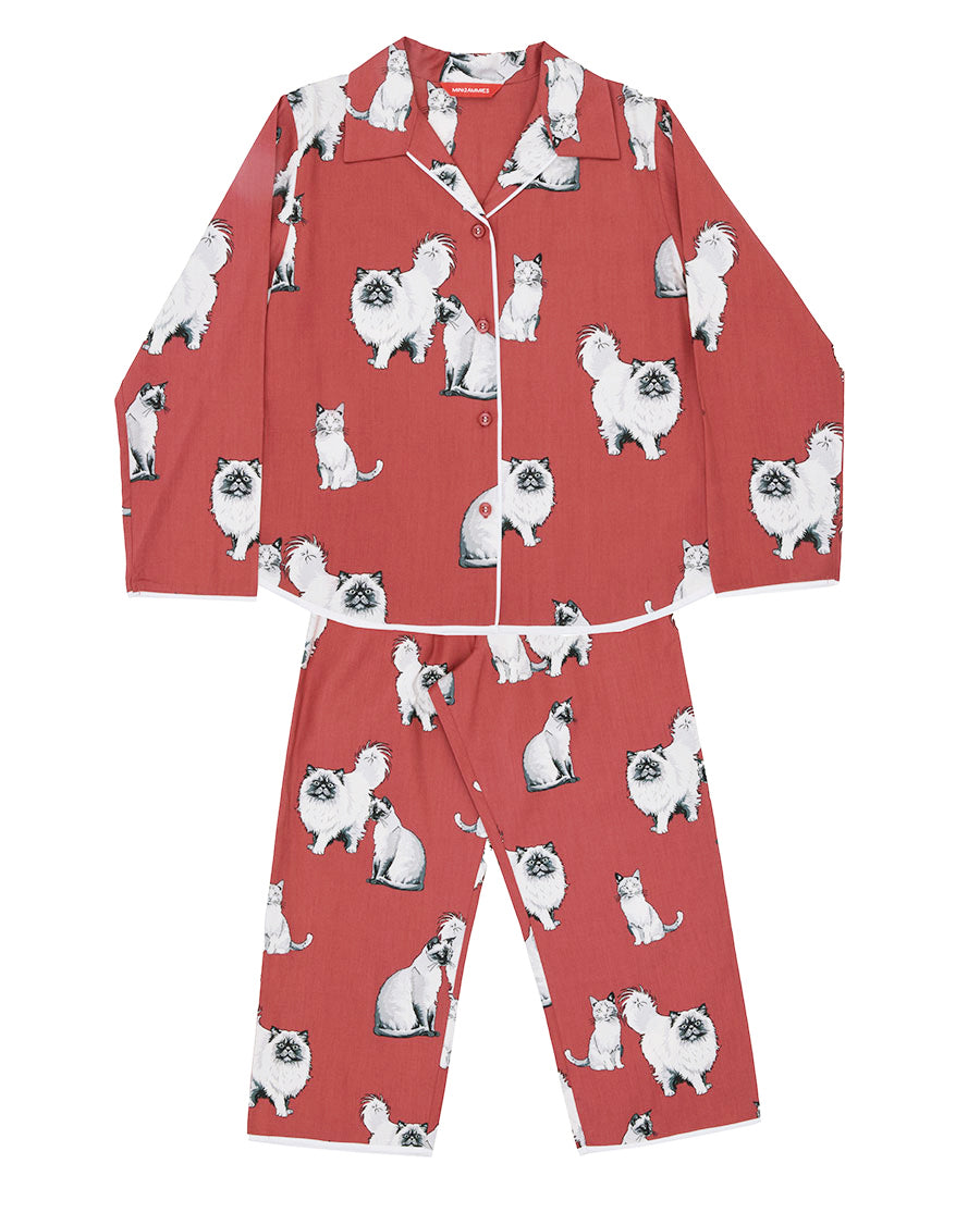 Josie Girls Cat Print Pyjama Set