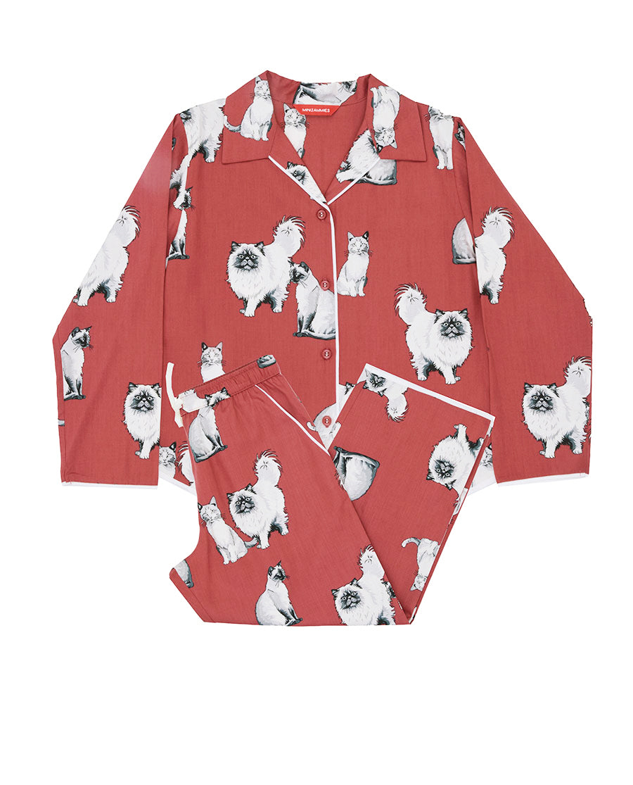 Josie Girls Cat Print Pyjama Set