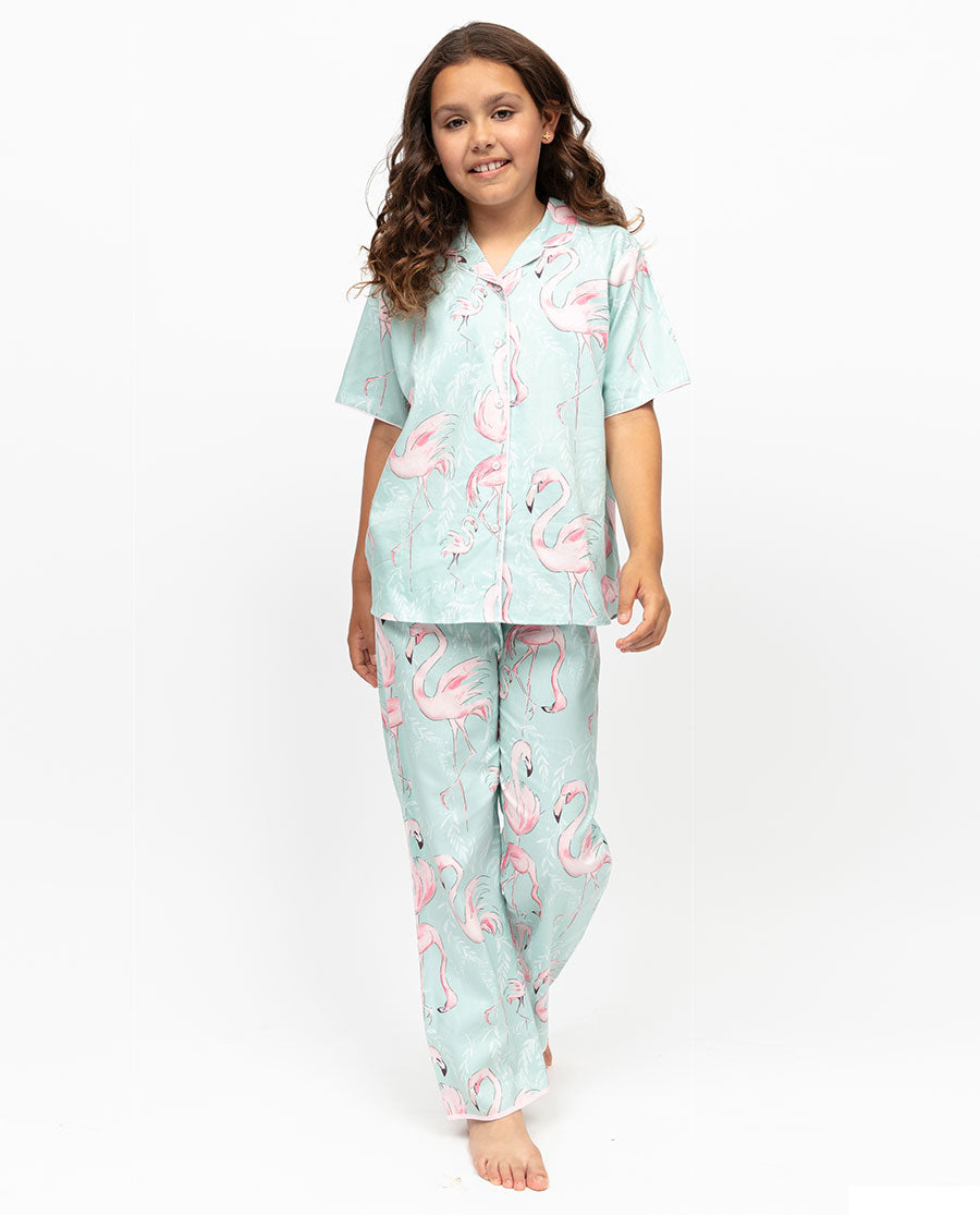 Francesca Girls Flamingo Print Pyjama Set