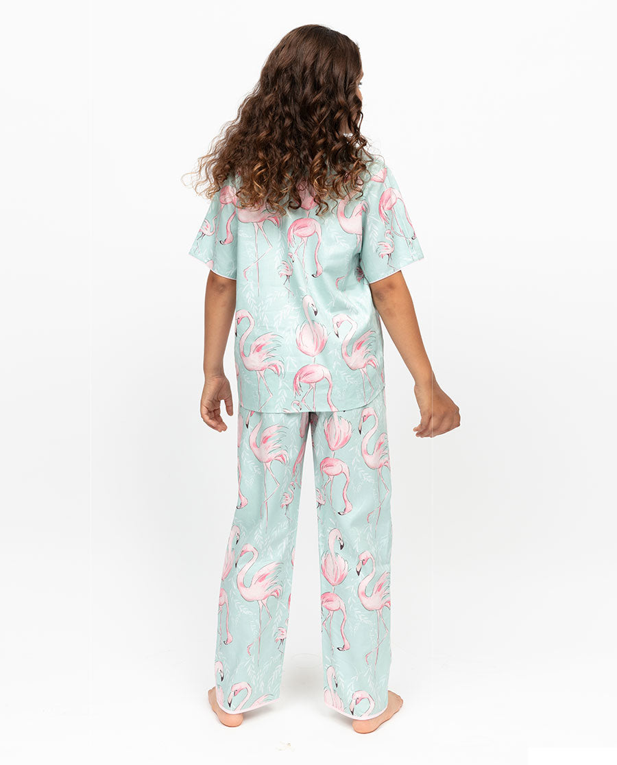Francesca Girls Flamingo Print Pyjama Set