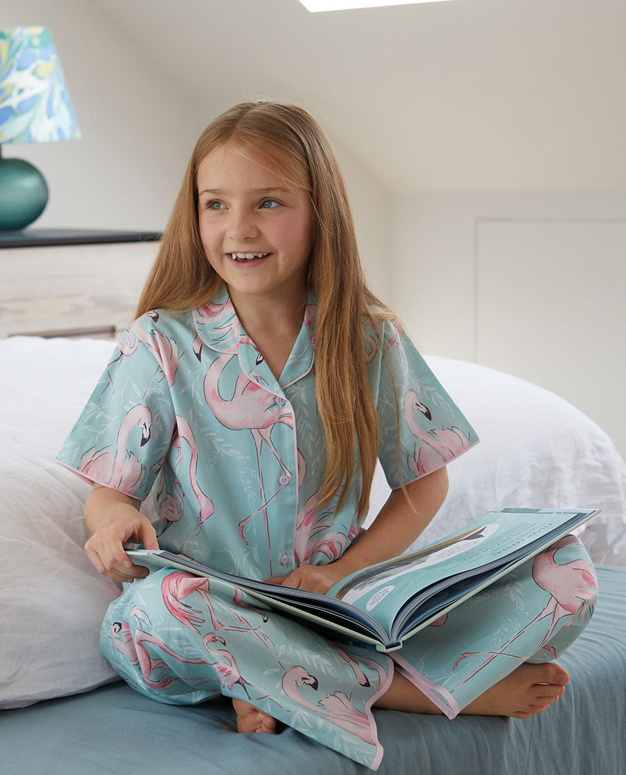 Francesca Girls Flamingo Print Pyjama Set