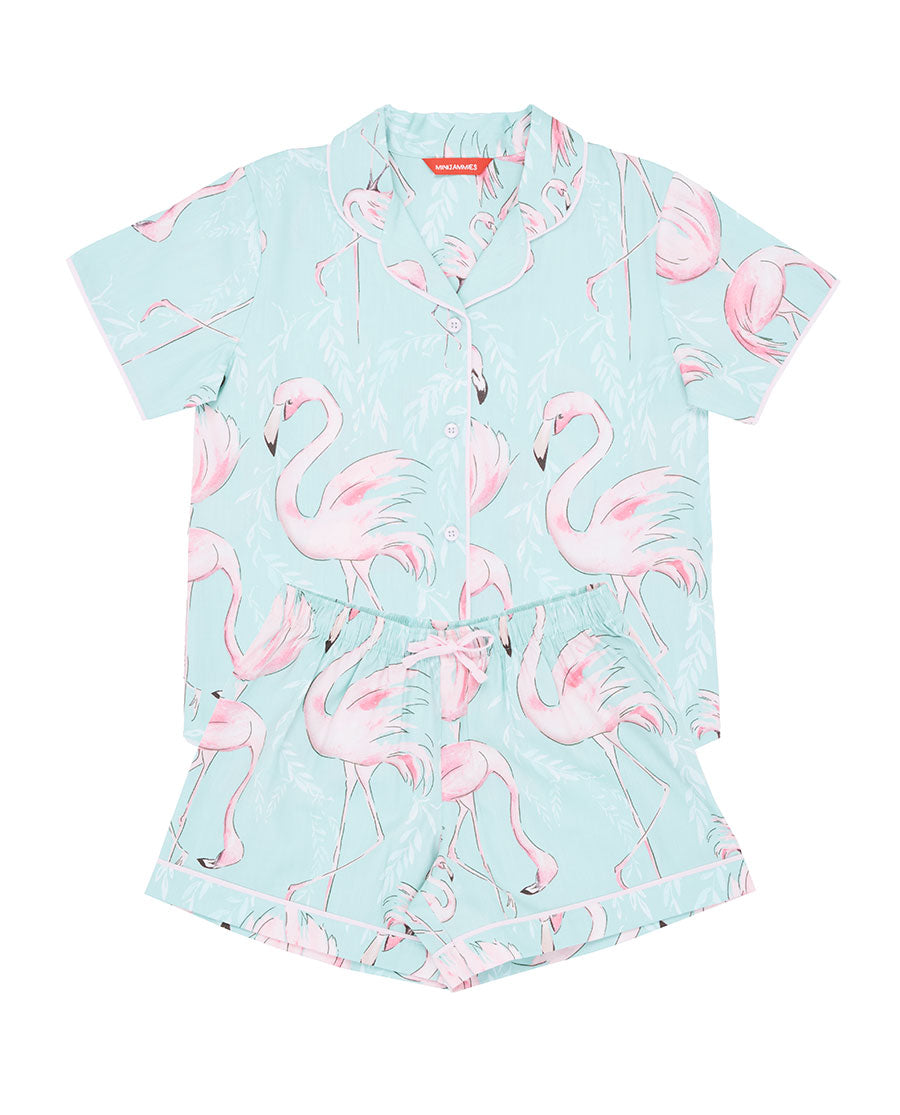 Francesca Girls Flamingo Print Shorty Set