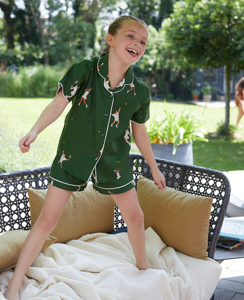 Charlie Girls Tennis Print Shorty Set