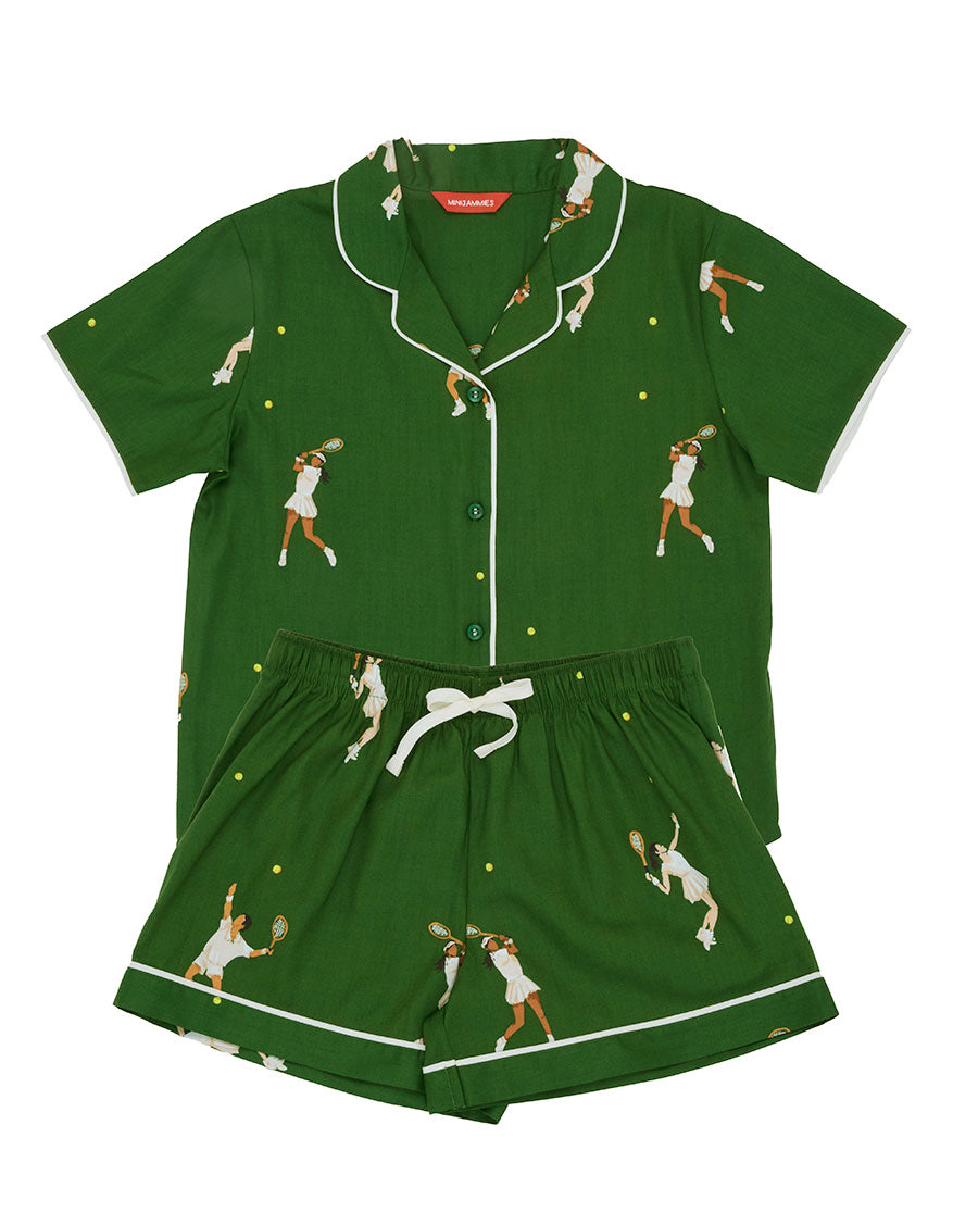 Charlie Girls Tennis Print Shorty Set