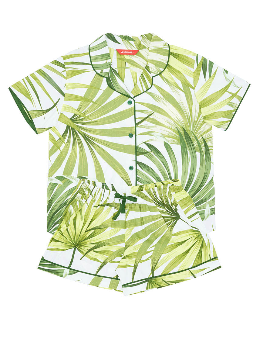 Charlie Girls Palm Leaf Print Shorty Set