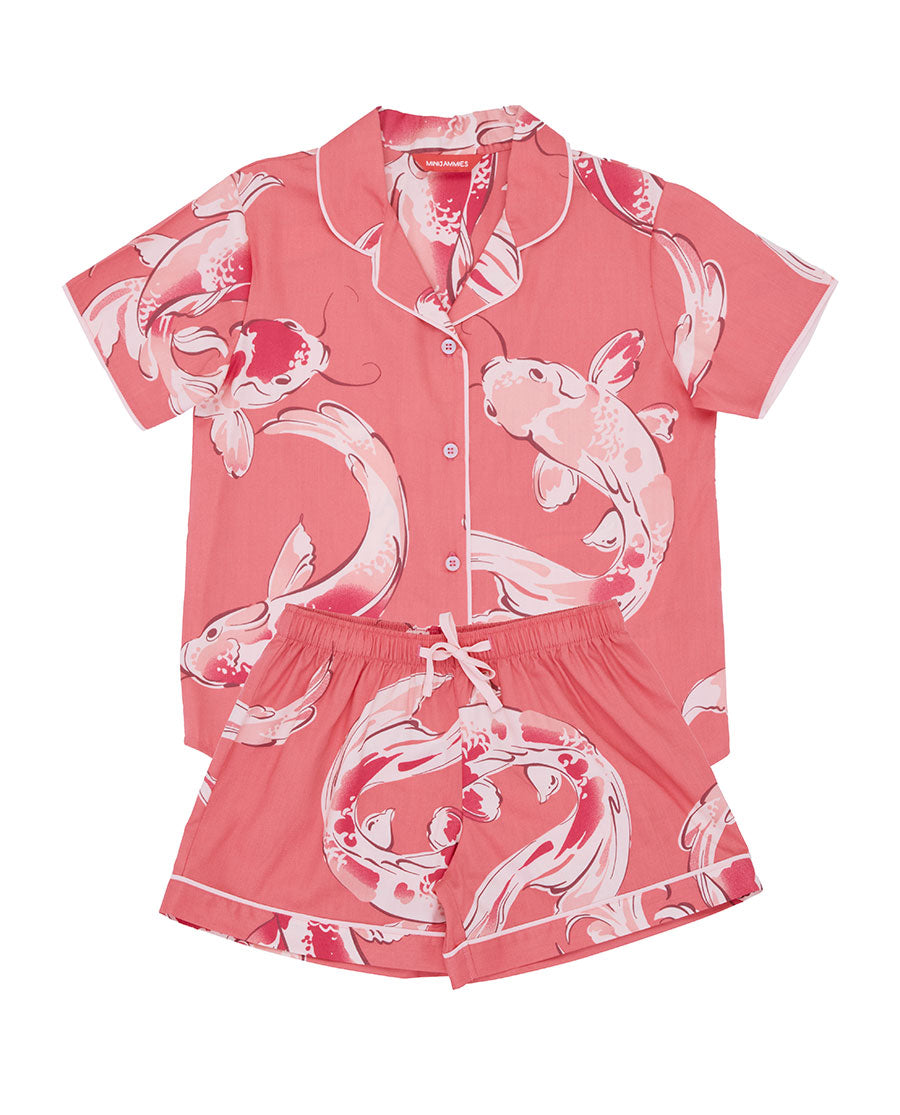 Amelia Girls Koi Fish Print Shorty Set