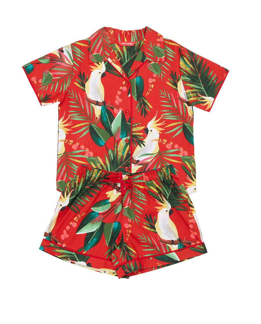 Tara Girls Cockatoo Print Shorty set