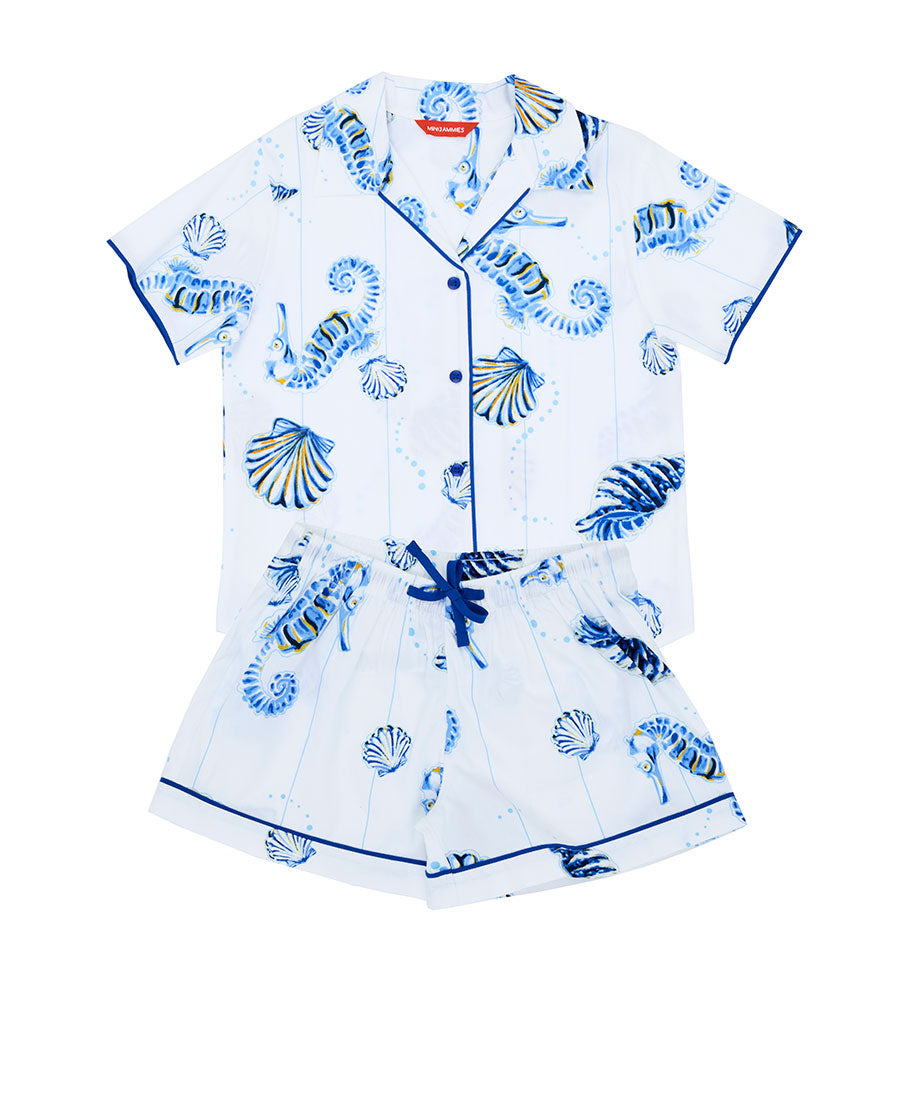 Essie Girls Sea Horse Print Shorty Set