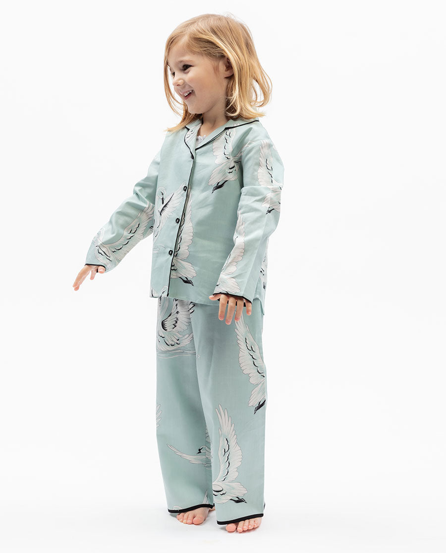 Girls Swan Print Pyjama Set